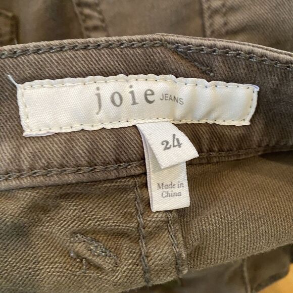 Joie Hazina Studded Skinny Ankle Pants Jeans Womens Size 24 Fatigue Green - Picture 11 of 12